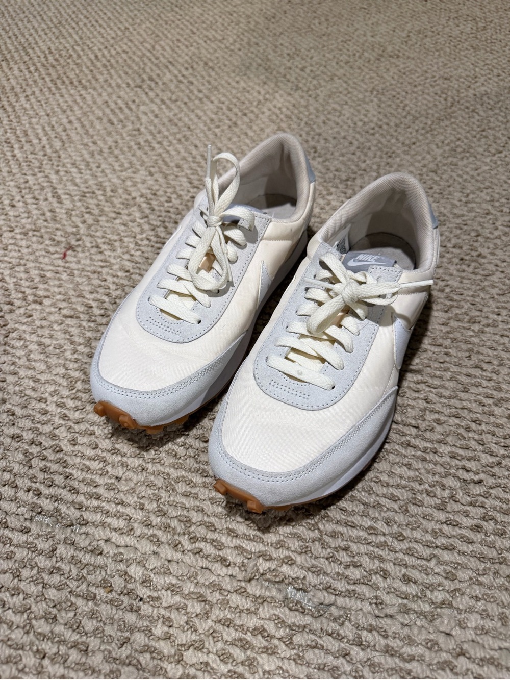Nike Women's White & Light Gray Retro Runner Sneakers with Gum Outsole